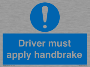 Driver must apply handbrake